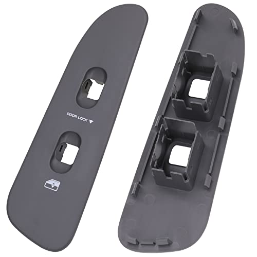 Obaee Driver & Passenger Door Window Control Switch Panel Bezel Compatible With 2002-2009 Dodge Ram 1500 2500 3500 Front Right & Left Window Button Border Trim, Gray Color #TOP4