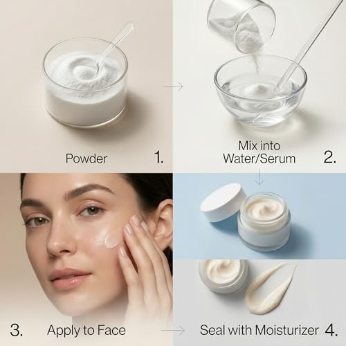 Image of Pure Hyaluronic Acid Powder for Face | 100% Sodium Hyaluronate | DIY Serum Booster for Deep Hydration & Plumping | Anti-Aging, Fine Lines | Vegan, Fragrance-Free | All Skin Types