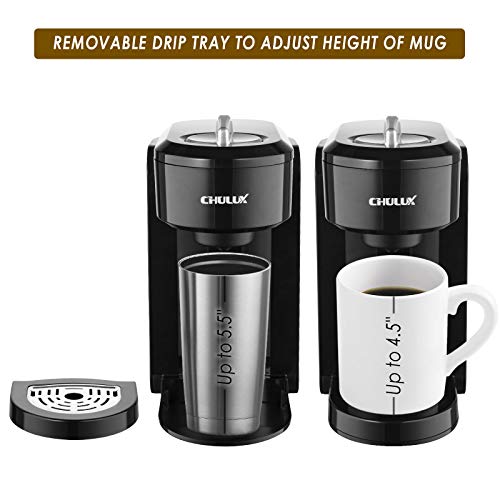 CHULUX Stainless Steel Single Serve Coffee Maker for Capsule ,Visiable Gradient Water Reservoir,One Button Operation and Auto Shut Off,1000 Watts
