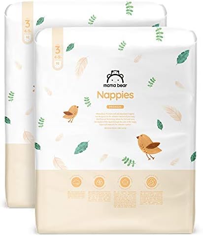 Amazon Brand - Mama Bear - 96 Premium Nappies - Size 1 (2-5 kg)