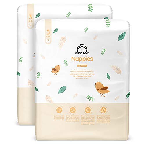 Marca Amazon - Mama Bear - 184 pañales premium - tamaño 3 (4-9 kg)