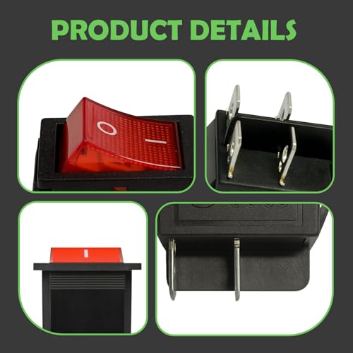 Image of 15A /30A 250V Air Compressor Switch 4-pin 2-Position with Light,Compatible with Kobalt 8 Gal Tank Unit On-Off-Switch Replaces 5607-0020-01