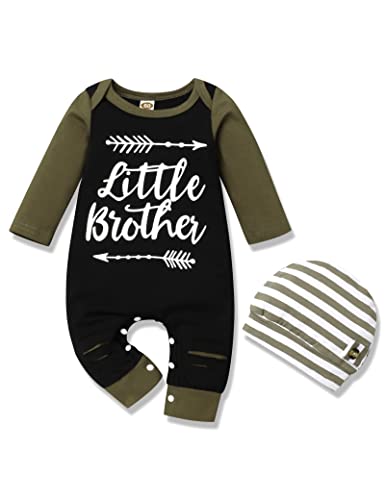 Image of RCPATERN Newborn Baby Boy Clothes Little Brother Romper Jumpsuits 3Pcs Clothing Set Cute Infant Outfit