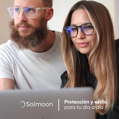 Miniatura 4 de Solmoon Pack 2 Gafas Con Filtro Luz Azul Unisex, Antifatiga Y Anti-Azules Para Gaming Y Lectura, Lentes Transparentes, Reducen Fatiga Visual Y Bloquean Radiación De Dispositivos Electrónicos
