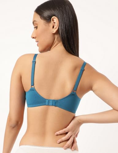 Image of Marks & Spencer Womens Cotton Mix Plain Sweetheart Neck Bra T33 3208K Teal Green 32