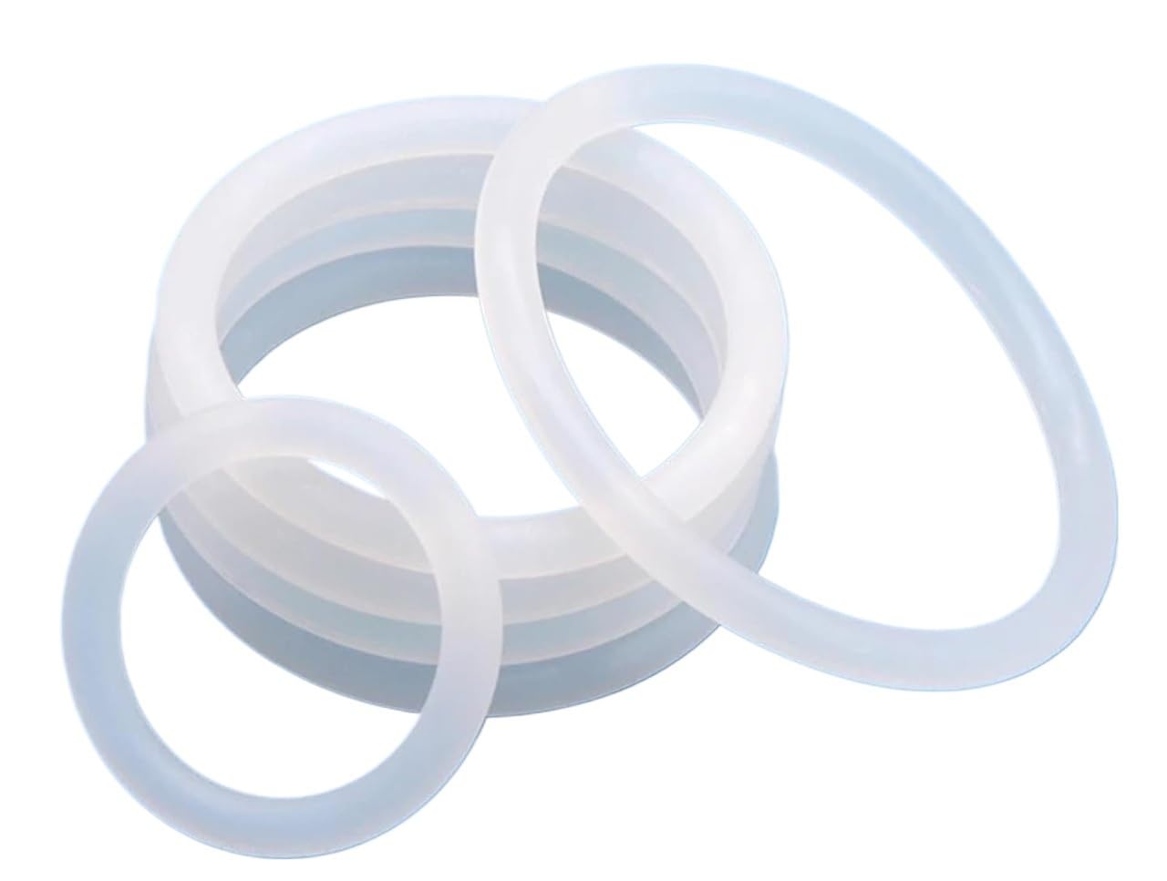 Junta tórica de caucho nitrílico, 50 juntas tóricas VMQ blancas, diámetro exterior de 5 a 100 mm, espesor sección transversal 2 a 4, silicona grado alimenticio resistente al calor(OD 56MM-CS 4MM)