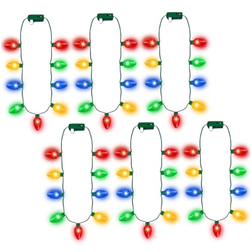 Collier de Noël avec 9 LED multicolores, idée cadeau originale pour invités de soirée festive