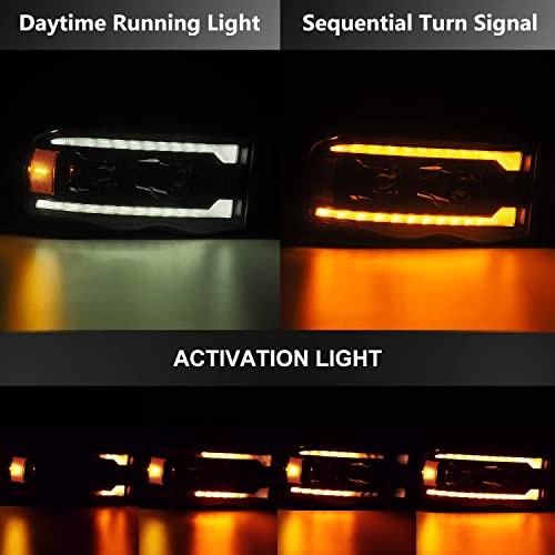 Alpharex Luxx-Series 02-05 Ram Projector Headlights Alpha-Black #TOP2