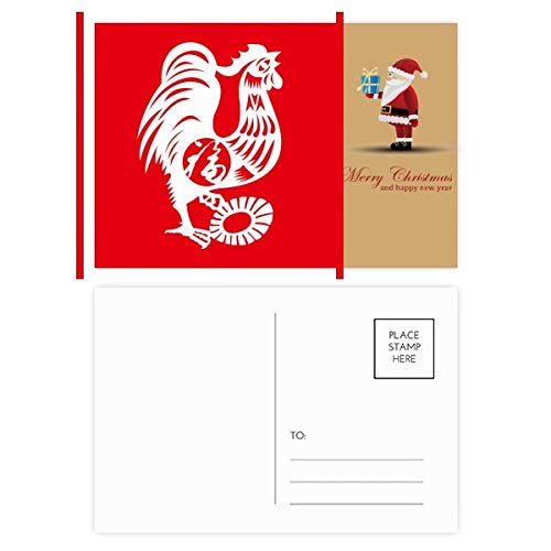 Cartes postales Coq du Nouvel An chinois : lot de 20 cartes illustrées