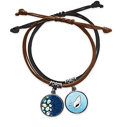 Pulsera de cuerda festival de Pascua con diseño de rayas y círculo de cuero
