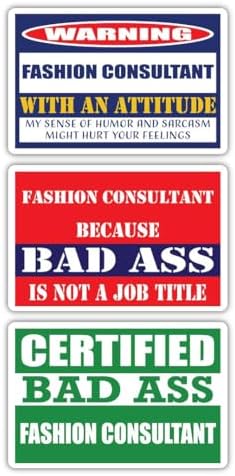 (x3) Certified Bad Ass Fashion Consultant with an Attitude Magnets | Funny Occupation Job Career Gift Idea | Magents Perfect for Cars, Trucks, Toolboxes, Lockers, Fridges image 5