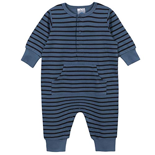 Grow By Gerber Baby Boys 3-Pack Coverall Set, Black/White/Grey/Blue, Newborn #TOP2