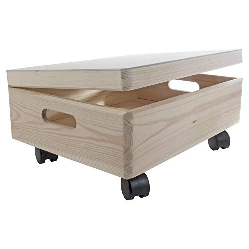 Grande scatola portaoggetti in legno sotto il