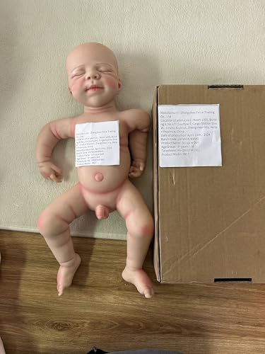 MEIVCOS 18.3 in Full Silicone Reborn Baby Dolls 1:1 Lifelike Newborn Dolls Non Vinyl Realistic Reborn Toddler Dolls Boy Washable Sleeping Doll