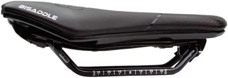 BiSaddle Hurricane Short Nose Bicycle Saddle, Adjustable Sit Bone Width, Black with Titanium Rails Pain-Free, Custom Fit Comfort