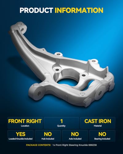Image of PHILTOP 1PC Steering Knuckle Replacement for 2011-2018 1500, 2003-2010 Ram 1500, 2019-2021 1500 Classic,Front Right Replaces 698238
