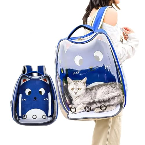 Mochila Bolsa Pet Transporte Gatinho Azul Bolsa Caixa De Transporte Gato Caes Mochila Pet Transparen