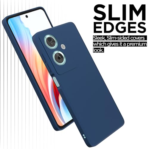 Image of Outlouders Back Cover for Oppo A79 5G | Camera Protection | Durable Soft Matte Silicone Bumper Case (Blue)