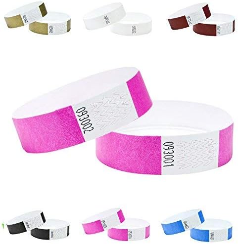 Tyvek Wristbands 3/4 inch 100 Pack, Paper Like Bracelets Used for Events, Nightclubs, waterparks etc.