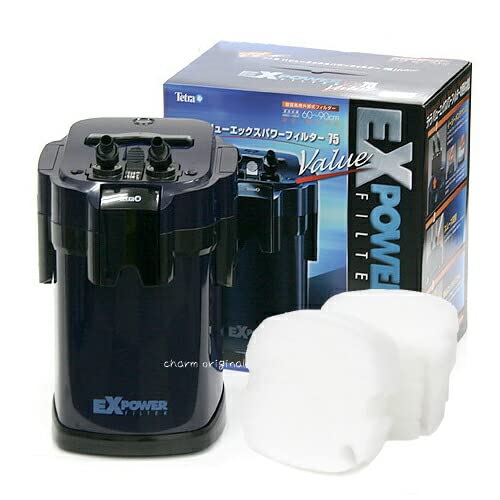 バリューエックスパワーフィルター VX−75 ろ材付きセット+ウールパッド 外部フィルター用 V75 12枚 沖縄別途送料