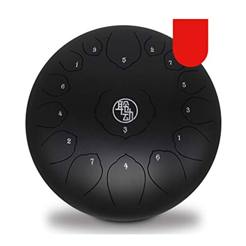 Jyuiipcz �X�`�[�� ��h���� En Alliage D'acier 35.6 cm 15 Sound Tambour ?Main Avec 1 Paire De Maillets + Sac De Rangement Pour Meditation