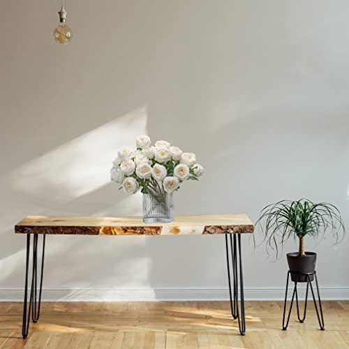 Duyone White 4Pcs Fake Flowers For Decoration Home Decor Real Touch Artificial Flowers Austin Rose Peony Latex Fake Flower Living Room Decoration Vivid Pink Roses Peonies #TOP6