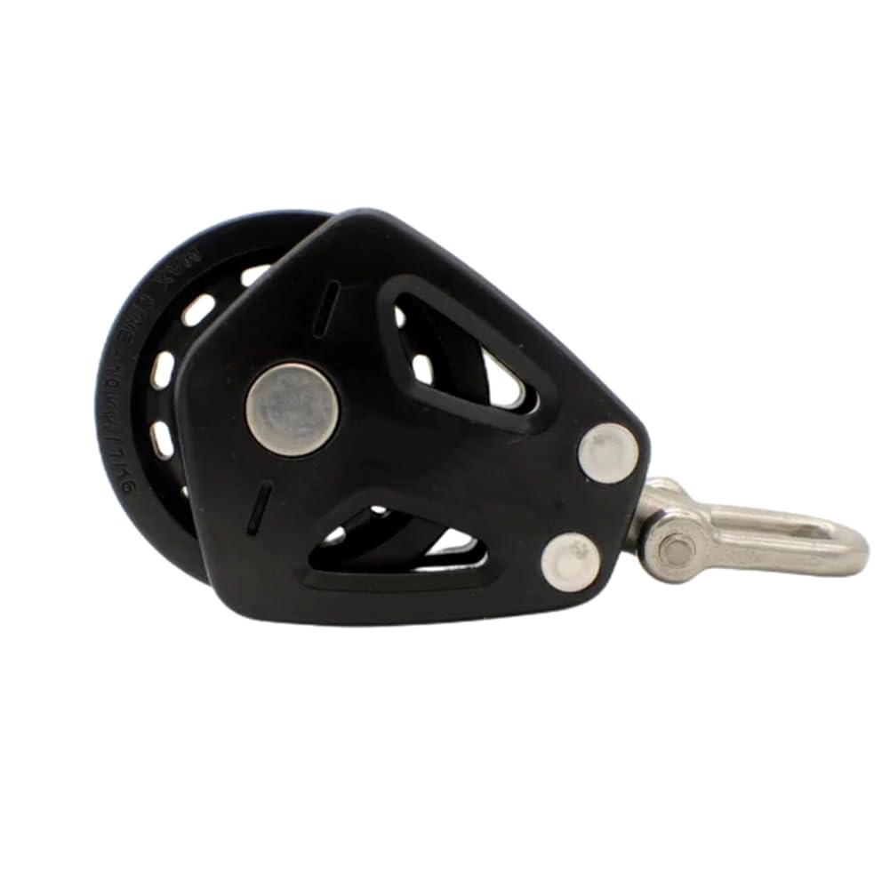 PRATYAHARA Bloque de poleas de alta resistencia con cabezal universal y rodillo único, grillete giratorio, bloque de rodamiento deslizante para veleros, corredores de cuerda, accesorios