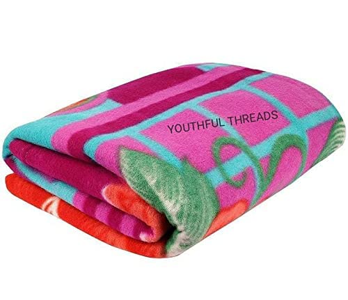 YOUTHFUL THREADS Winter Soft Fleece Double Bed Blanket Printed Multicolor - 90 x 90 inch (1)