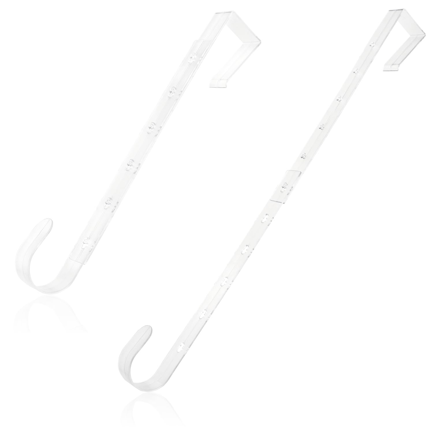 com-four® 2X Ganci per Porte in plastica Regolabili – Ganci Multiuso per Appendere ghirlande Decorative e Giacche – Facile Installazione Senza Foratura per Porte d'ingresso