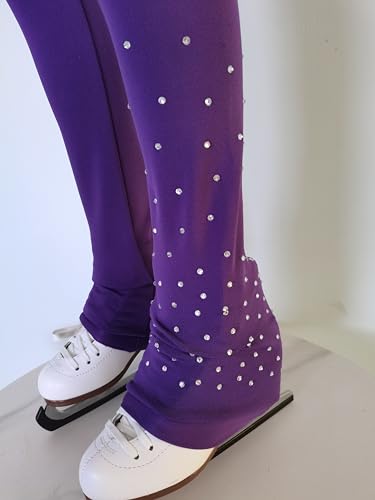 JoyCan Calça de patinação, roupa de treino respirável para patinação artística e dança no gelo, Roxa
