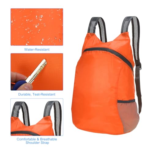 Mochila ligera plegable deportiva 15L-20L naranja miniatura 4