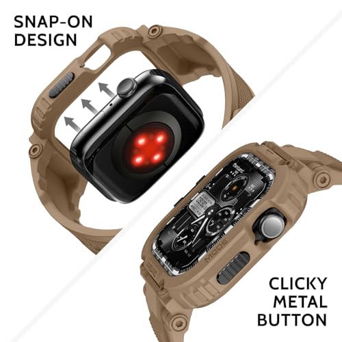 Image of amBand for Apple Watch Series 11 /10 Case and Bands 46mm Men, M1 Sport Series Tough Case for iPhone Watch Bands, Outdoor Activities Essential Full Body Protection for Hiking Cycling - Desert Tan