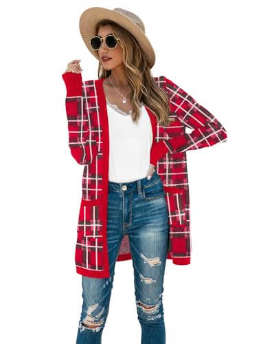 Image of TASAMO Cardigan Sweaters for Women Long Sleeve Open Front Casual Knit Fall Coat Oversized Soft Outwear with Pockets