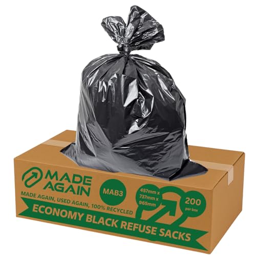 Bolsas de basura para cocina y oficina de 100L | Orden diario con Made Again 200 unidades