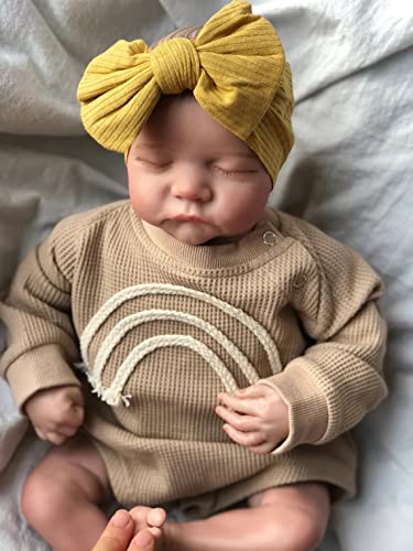 Anano Reborn Baby Levi Realistic Newborn Baby 19 Inch 48Cm Life Size Silicone Doll (Mustard) #TOP7