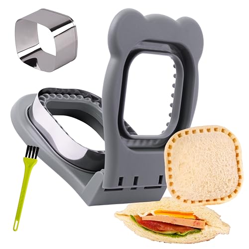 Comparison: Best Sandwich Cutter And Sealer 9 Uncrustables Sandwich Maker Sealer Cutter, Crustless Sandwich Cutter, PB&J Uncrustable Maker - Color Grey, Square Shape