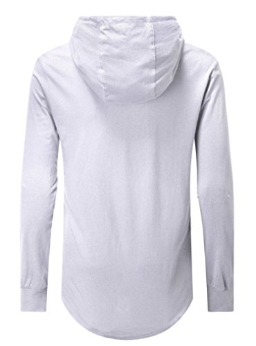 Aiyino Men's S-5X Long Sleeve Fashion Athletic Hoodies Sport Sweatshirt Hip Hop Pullover Xl White #TOP2