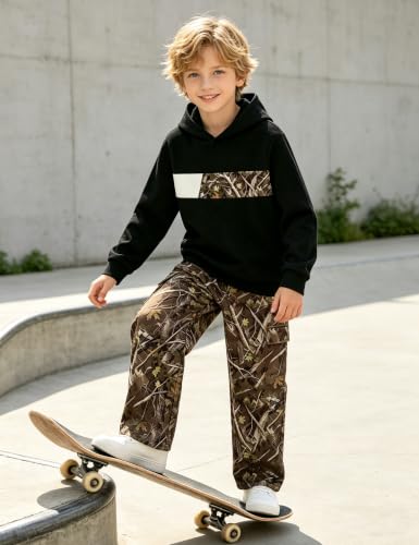 Image of Boys Clothes Boy Outfits 2-Piece Long Sleeve Hoodie and Camouflage Pants Boys Fall Winter Clothes for 6-16 Years