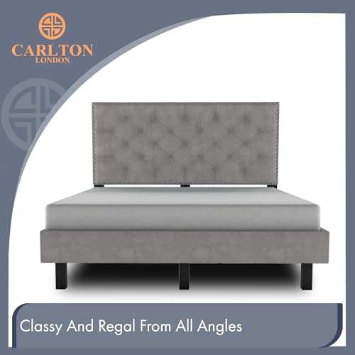 Image of Wooden Modern Upholstered King Size Bed for Bedroom | Wooden Double Bed Without Storage | Platform Cot Upholstered Bed with Upholstery Fabric | Engineered Wood | 6.5 x 6 Ft | Mine