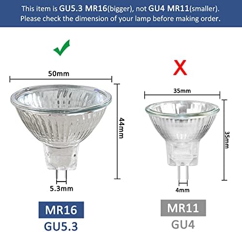 Caldarax Pack of 8 MR16 GU5.3 20 W 12 V Halogen Spotlights, Dimmable 2700 K Warm White, 210 LM, Halogen Reflector Bulb, GU5.3 Bi-Pin Base Spotlight 36° Beam Angle - View 4