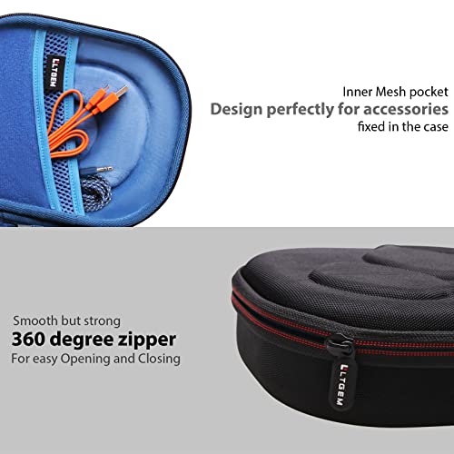 Image of L LTGEM EVA Hard Case for JBL Live 770NC /660NC /650BT /460NC /670NC /400BT /500BT and JBL Tune 770NC /710BT /720BT /760NC /700BT /750BT /510BT /660NC /520BT /500 /Tour One Bluetooth Wireless Headphone(Black+Blue)