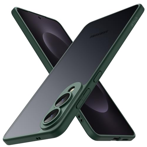 JETech Slim Case for Samsung Galaxy S25 Edge with Camera Lens Full Protection, Ultra-Thin Lightweight Matte Minimalist Protective Phone Cover, Frosted Translucent Back (Dark Green)