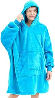 Blanket Hoodie Sweatshirt, Wearable Blanket Oversized Sherpa with Sleeves and Giant Pocket, Cozy Hoodie Warm for Adult Kids