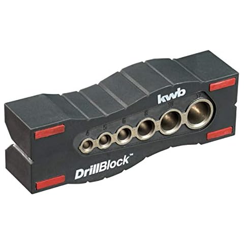 kwb Drilling aid/Drilling Ø 4-12 mm Drill Block for Rectangular u. Precise Holes on Surfaces, Round Materials and Edges incl. Grip Points Cover