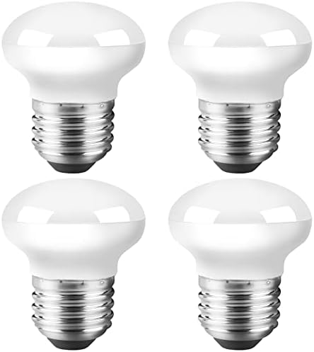 Haian Support China Cabinet Light Bulbs, 4W(25W) Short Light Bulbs, R14 E26 Curio Cabinet Light Bulb, 2700K Warm White, Dimmable, 4Pack