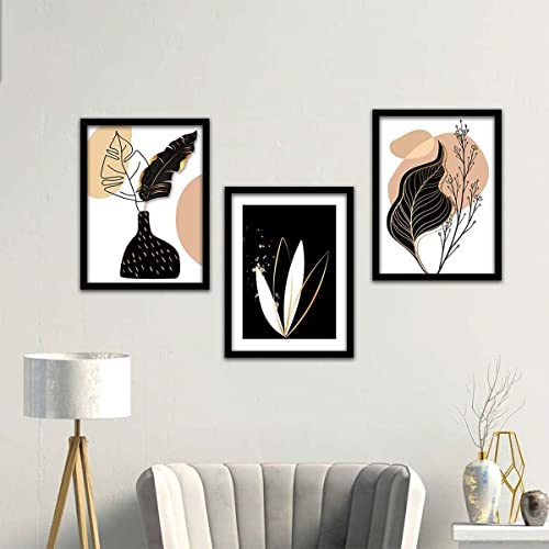 Image of kotart - Wall Paintings /Posters with Frame - Paintings for Home Decor - Modern Art Framed Wall Posters /Paintings for Living Room Bedroom Office Wall Decor Set of 3 (Art 7, 19x25 inch)