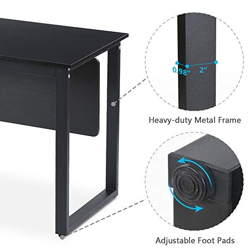 Tribesigns L-Shaped Computer Desk, 55 inch Large Modern Executive Office Desk Business Furniture with File Cabinet and Storage Shelves for Home Office, Black