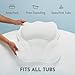 WONDERfoam Thick Padded Ergonomic Bath Pillow for Tub, Bathtub Headrest Neck and Back Support, Strong Suction Cups, Machine Washable Breathable Mesh Quick Dry Pillows, Luxury Spa Accessories, White