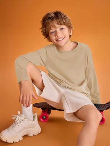 Image of Haloumoning Kids Boys Long Sleeve Crewneck T-Shirts Tee Tops 5-14 Years