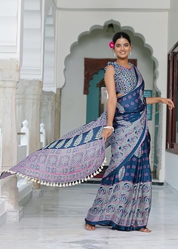 Image of MIRCHI FASHION Saree for Woman | Chiffon Floral Printed Breathable Occasional Sari with Blouse